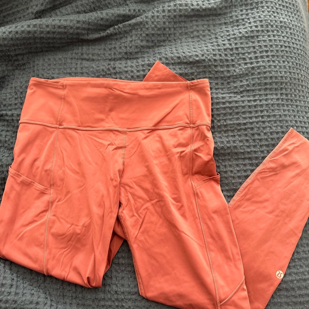LuluLemon Fast & Free 25” Leggings Peach